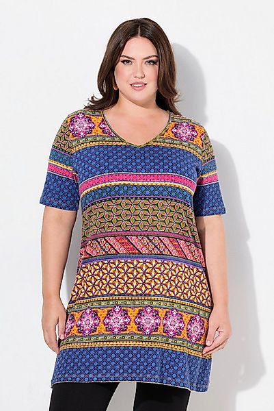 Ulla Popken Longshirt Longshirt A-Linie V-Ausschnitt 3/4-Arm günstig online kaufen