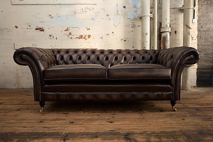 JVmoebel 3-Sitzer Ledersofa Sofa Couch Garnitur Couchen Chesterfield Leder günstig online kaufen