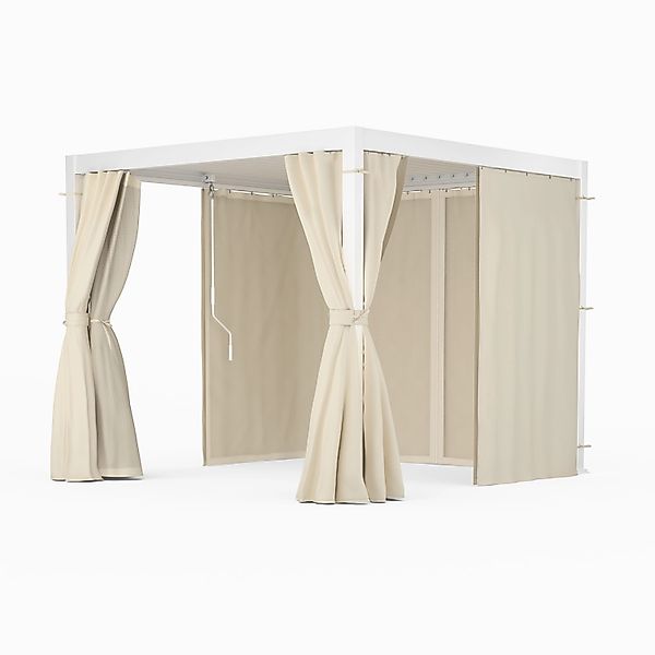 Blumfeldt LuminaHaven Pergola Gartenpavillon 3x3 m mit Vorhängen und Moskit günstig online kaufen