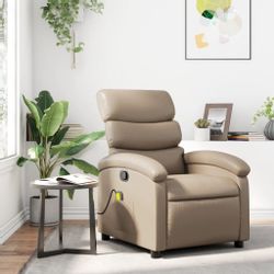 vidaXL Sessel Massagesessel Cappuccino-Braun Kunstleder (1-St) günstig online kaufen
