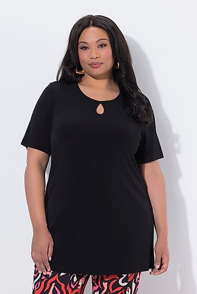 Ulla Popken Longshirt Longshirt Keyhole A-Linie Rundhals Halbarm günstig online kaufen