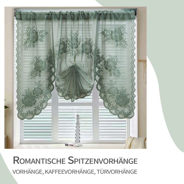 Refttenw Gardine Spitzenbedruckte Vorhänge, Trennvorhänge,Vorhang,halbtrans günstig online kaufen