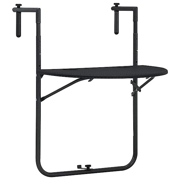 vidaXL Balkon-Hängetisch Schwarz 60x64x83,5 cm Kunststoff Rattan-Optik 4789 günstig online kaufen