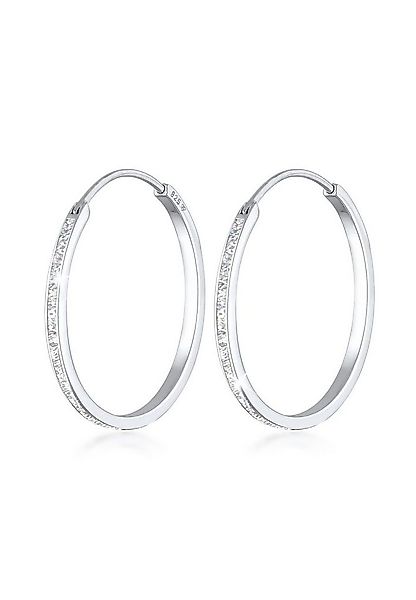 Elli Paar Creolen Creolen mit funkelnden Emaille Lack 925 Sterling Silber günstig online kaufen