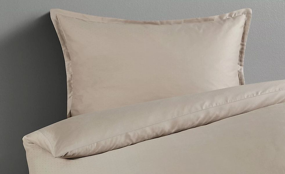 como Damast-Bettwäsche  Pünktchen - beige - reine Baumwolle - 135 cm - Scon günstig online kaufen