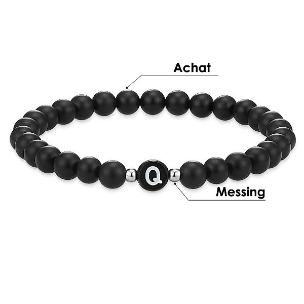 Eastside Armband Armschmuck aus Achat, in schwarz, mit Buchstabe günstig online kaufen