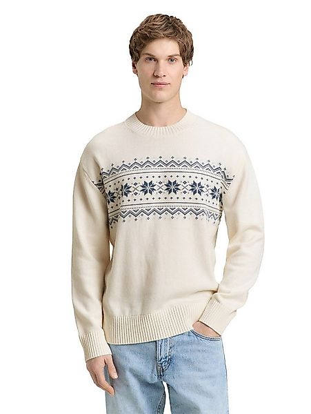 TOM TAILOR Denim Strickpullover mit Norweger-Muster günstig online kaufen