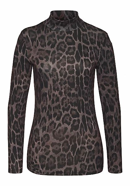 LASCANA Rollkragenshirt mit Animalprint, Jerseyshirt, modisches günstig online kaufen