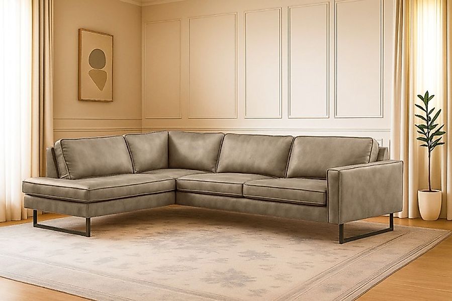 Home affaire Ecksofa »Pinto, 290 cm, Cord, Chenille, Lederoptik, Ottomane l günstig online kaufen