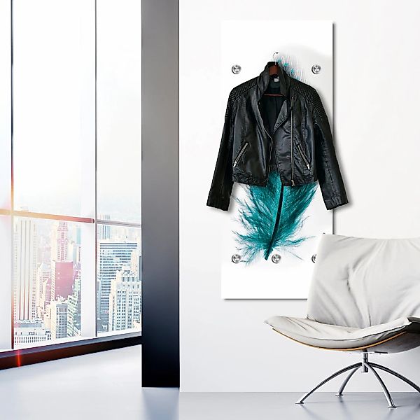 queence Garderobenleiste "Feder" mit 6 Haken, 50 x 120 cm günstig online kaufen