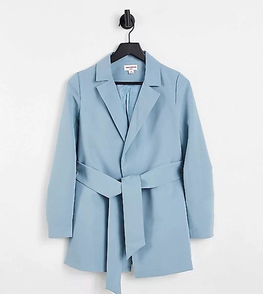 Urban Threads Petite – Blazer in Blau mit Bindegürtel günstig online kaufen