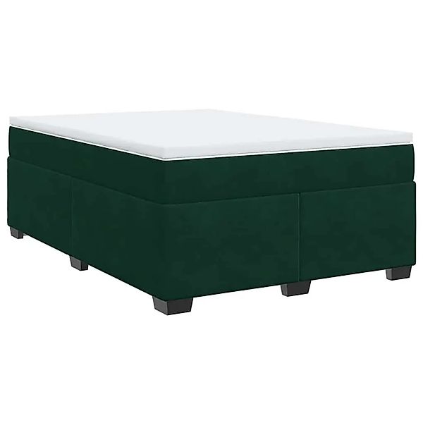 vidaXL Boxspringbett mit Matratze Dunkelgrün 140x200 cm Samt 3285290 günstig online kaufen