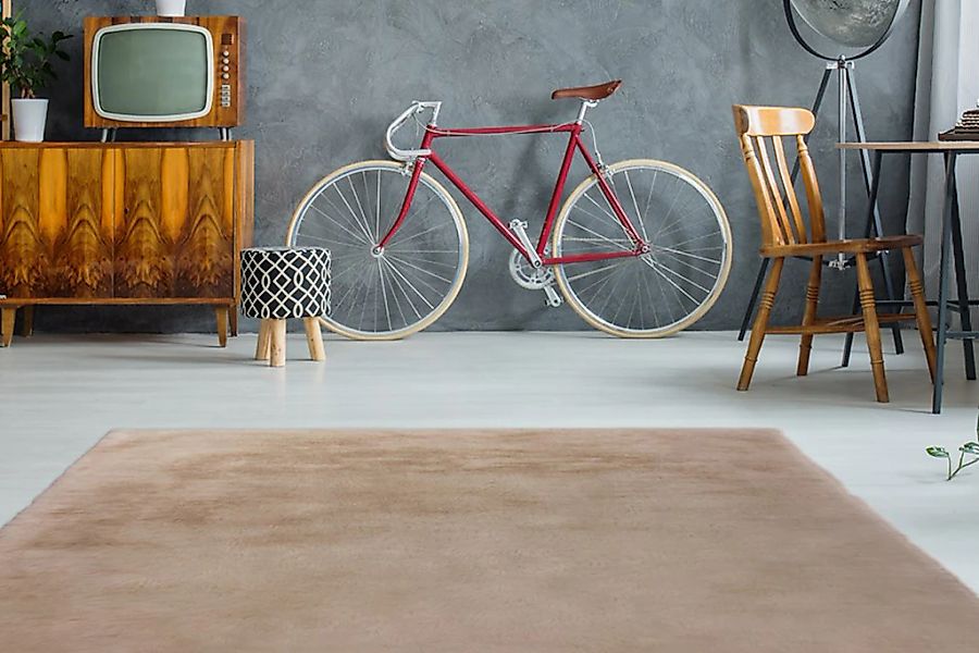 my home Fellteppich "Alvin" rechteckig 45 mm Höhe Teppich in Kaninchenfell- günstig online kaufen