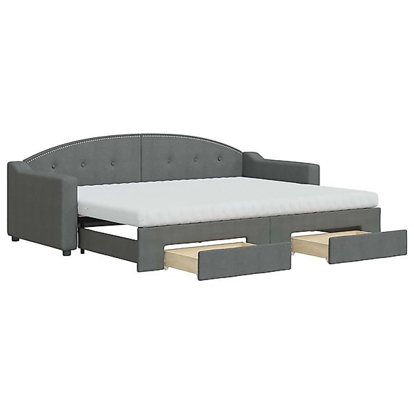 vidaXL Tagesbett Ausziehbar mit Schubladen Dunkelgrau 80x200 cm Stoff188587 günstig online kaufen