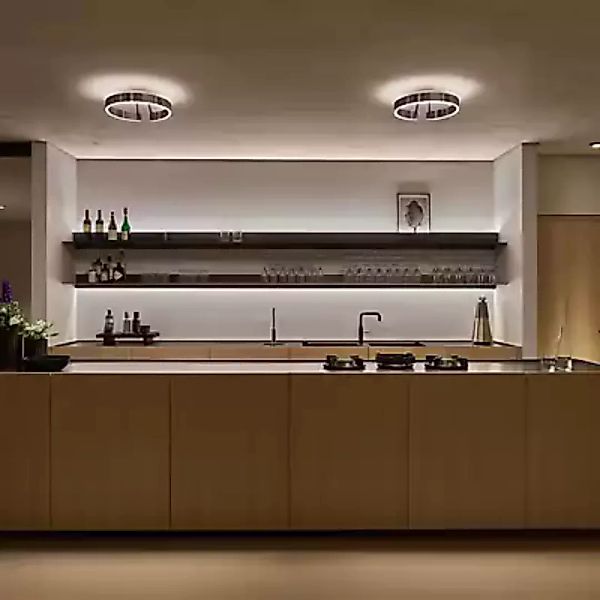 Occhio Mito Aura 40 Wide Wand- und Deckenleuchte LED, Kopf bronze/Body weiß günstig online kaufen