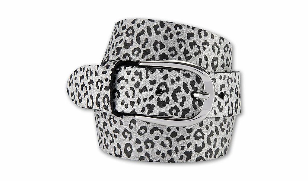 BERND GÖTZ Ledergürtel "Ledergürtel mit silberner Schließe und Animallook" günstig online kaufen
