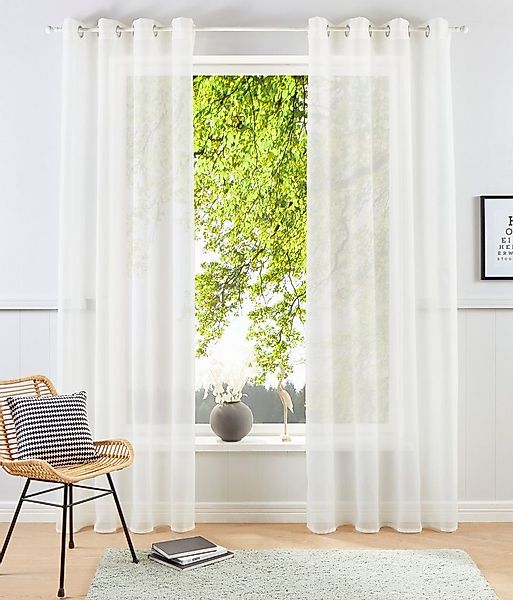 my home Gardine XANA mit Ösen, Kräuselband oder Schlaufen (1 St), Ösen, hal günstig online kaufen