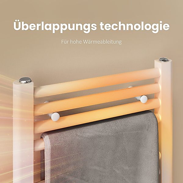 EMKE Badheizkörper Handtuchtrockner Handtuchwärmer Mittelanschluss, Weiß Ba günstig online kaufen