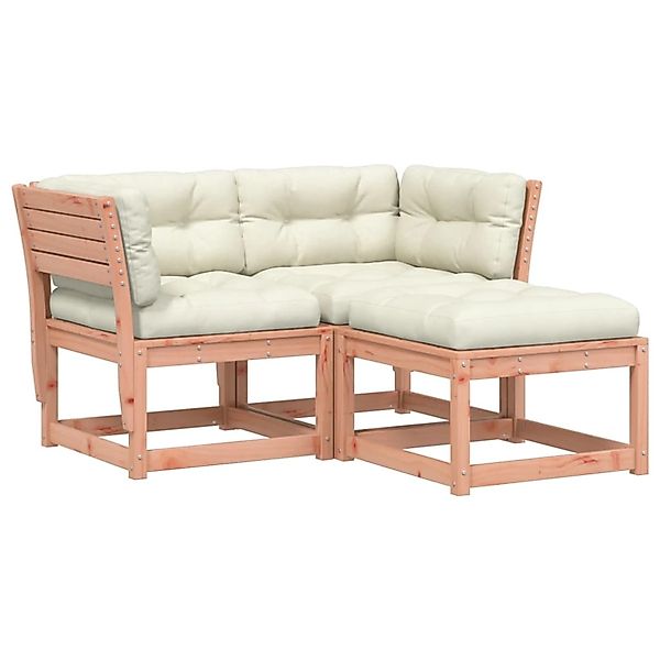 vidaXL 3-Tlg Garten-Sofagarnitur mit Kissen Massivholz Douglasie 3216993 günstig online kaufen
