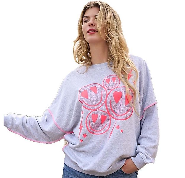 Miss Goodlife Sweatshirt Miss Goodlife MG12932 Roundneck Heartface Flashy S günstig online kaufen