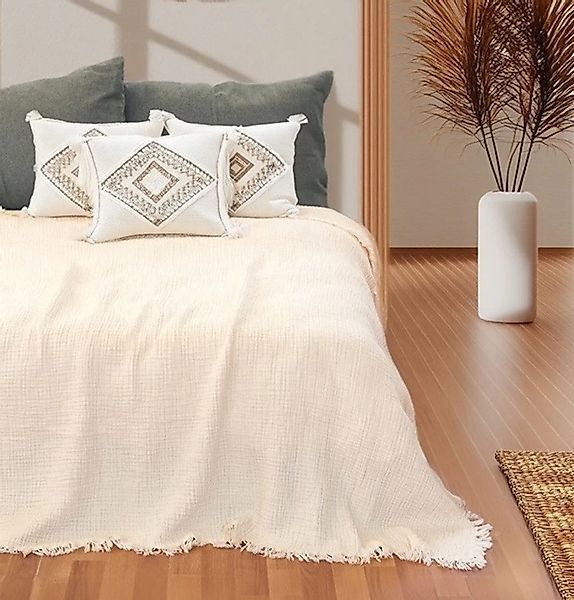Wohndecke Musselin Wohndecke in Natur aus günstig online kaufen