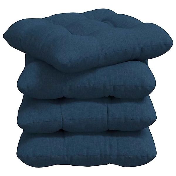 vidaXL Sitzkissen 4 Stk Blau 45 x 45 x 12 cm Stoff 42015111 günstig online kaufen