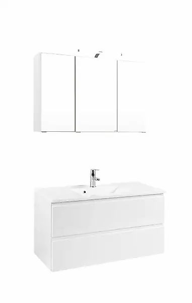 welltime Badmöbel-Set »Cardiff«, (2 St.), griffloses Design, Breite 100 cm günstig online kaufen