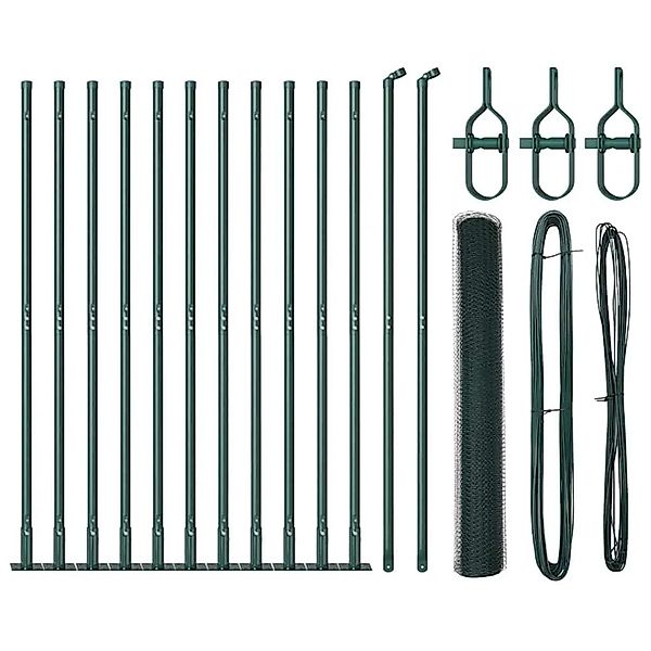 vidaXL Zaunpfosten Grün 25 x 0,8 m 25 mm Mesh Stahl und PVC 3353513 günstig online kaufen