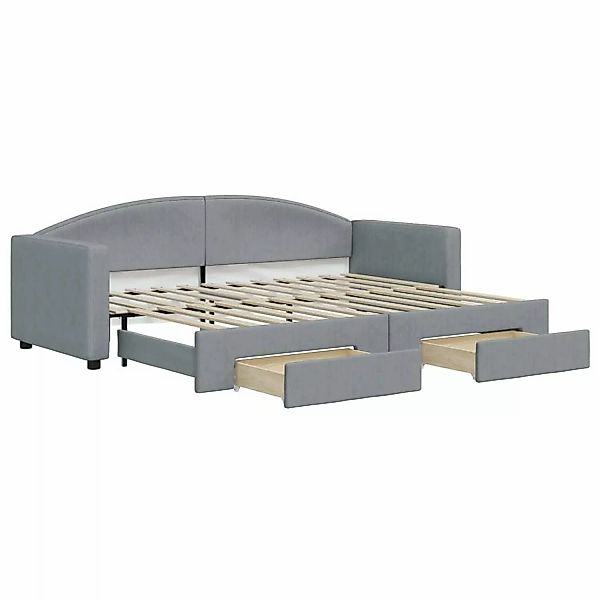 vidaXL Tagesbett Ausziehbar mit Schubladen Hellgrau 80x200 cm Stoff1886827 günstig online kaufen