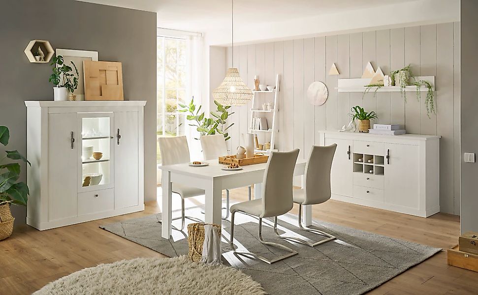 Home affaire Wohnwand "RAVENNA" 4 Stk. tlg. im romantischen Landhausstil, G günstig online kaufen