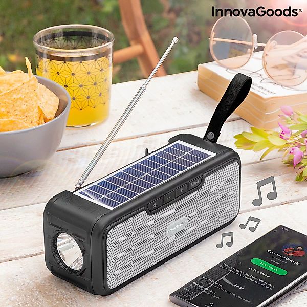 Kabelloser Lautsprecher Mit Solarzellen Und Led-taschenlampe Sunker Innovag günstig online kaufen