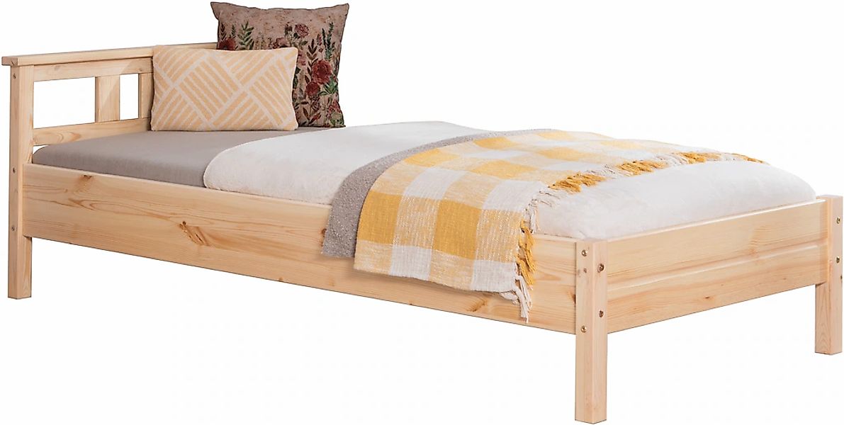 Ticaa Futonbett "Merci", Einzelbett, aus Kiefer Massivholz, inkl. Rollrost günstig online kaufen