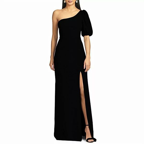 RUZU UG Dirndl Kleid mit hohem Schlitz und Puffärmeln, einfarbiges Kleid (1 günstig online kaufen