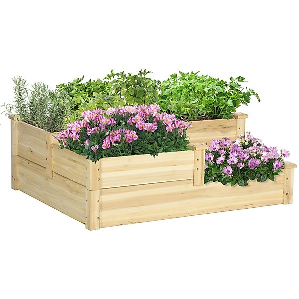 Outsunny Hochbeet 3-stufige PflanzenbeetHochbeet (Pflanzenbeet, 1 günstig online kaufen