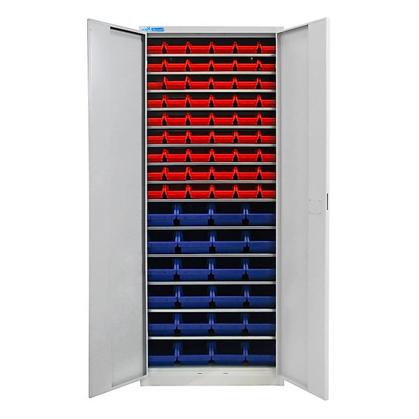 PROREGAL Flügeltürenschrank Owl mit 14 Fachböden 78 Sichtlagerkästen HxBxT günstig online kaufen