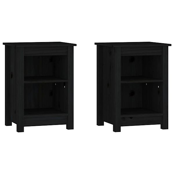 vidaXL Nachttisch Nachttische 2 Stk. Schwarz günstig online kaufen