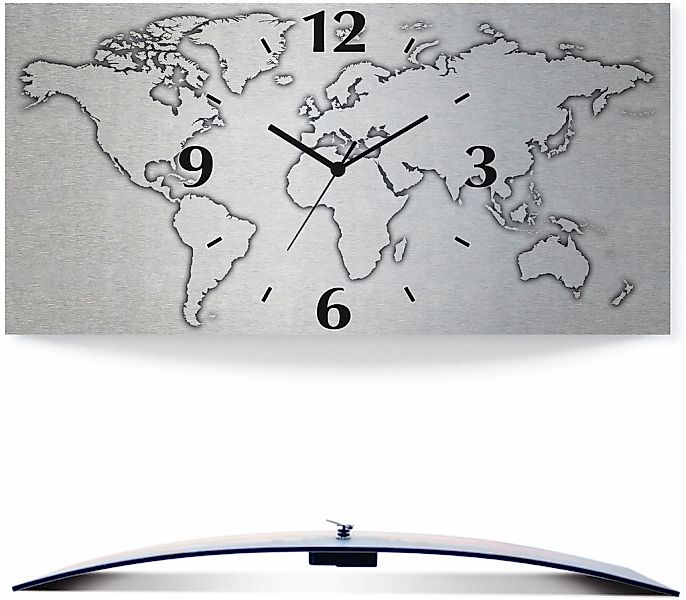 Artland Wanduhr "Weltkarte" wahlweise mit Quarz- oder Funkuhrwerk, lautlos günstig online kaufen