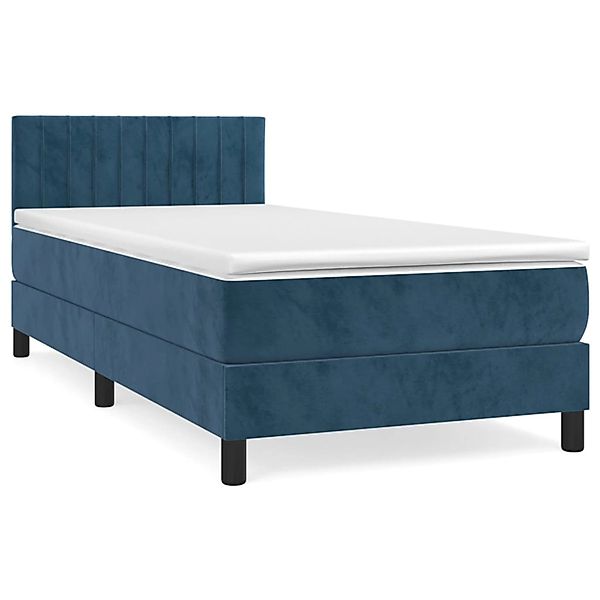 vidaXL Boxspringbett mit Matratze Dunkelblau 100x200 cm Samt1396528 günstig online kaufen