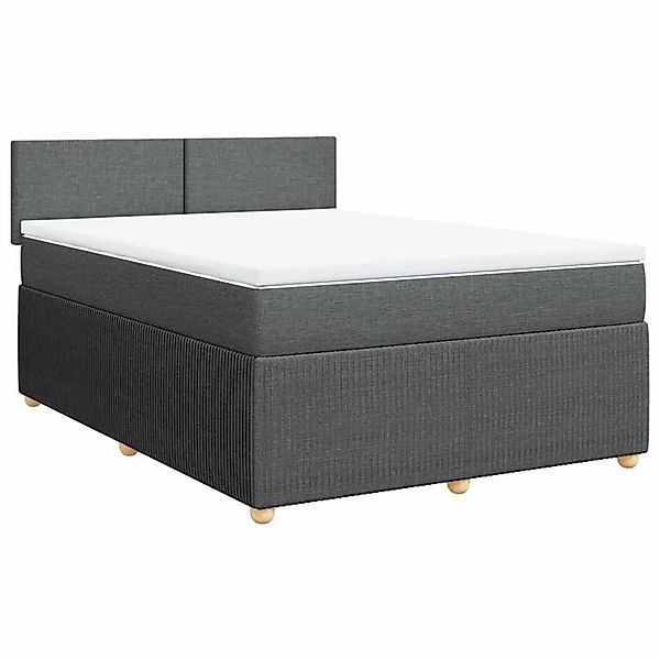 vidaXL Boxspringbett mit Matratze Dunkelgrau 160x200 cm Stoff 3289801 günstig online kaufen