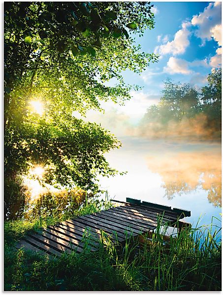 Artland Wandbild "Angelsteg am Morgen" Gewässer 1 Stk. tlg. als Alubild, Ou günstig online kaufen