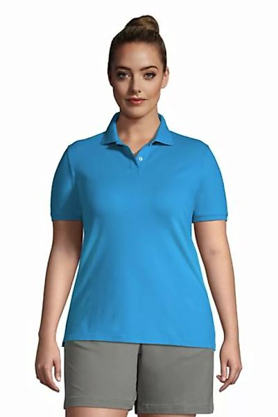 Piqué-Poloshirt in großen Größen, Damen, Größe: 48-50 Plusgrößen, Blau, Bau günstig online kaufen