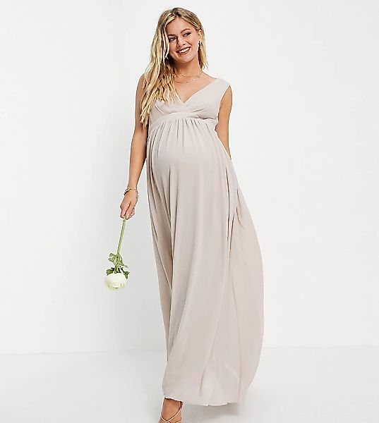 TFNC Maternity – Bridesmaid – Chiffonkleid mit Oberteil im Wickeldesign, in günstig online kaufen