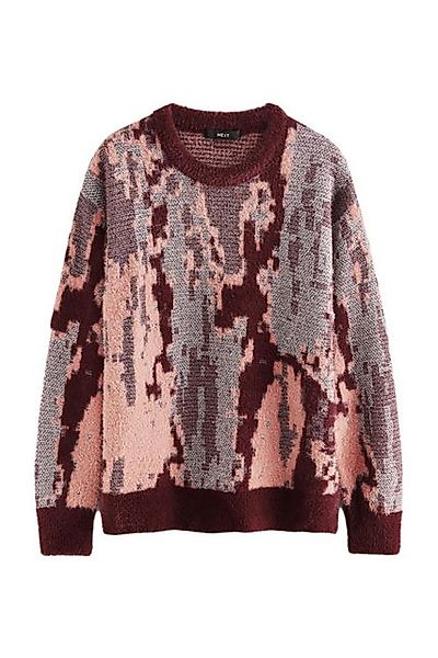 Next Rundhalspullover Glitzernder Strickpullover mit abstraktem günstig online kaufen