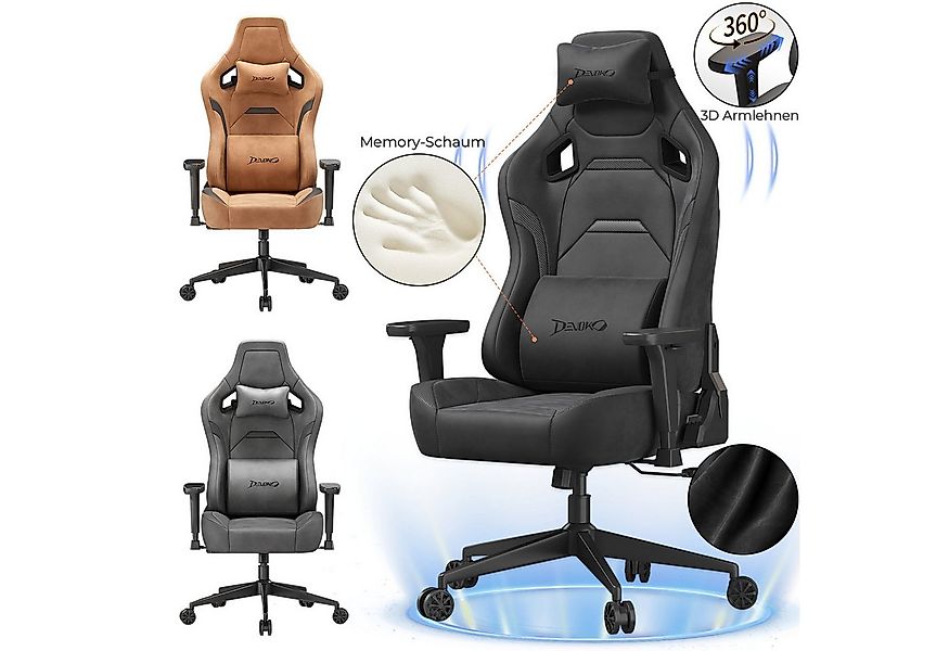 Devoko Gaming-Stuhl Luxuriöser Wildlederimitat,Ergonomisch & Großzügigem Si günstig online kaufen