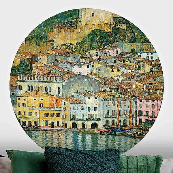 Runde Fototapete Gustav Klimt - Malcesine am Gardasee günstig online kaufen