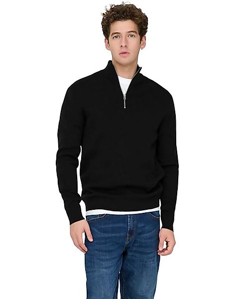 ONLY & SONS Strickpullover mit Stehkragen und Reißverschluss günstig online kaufen