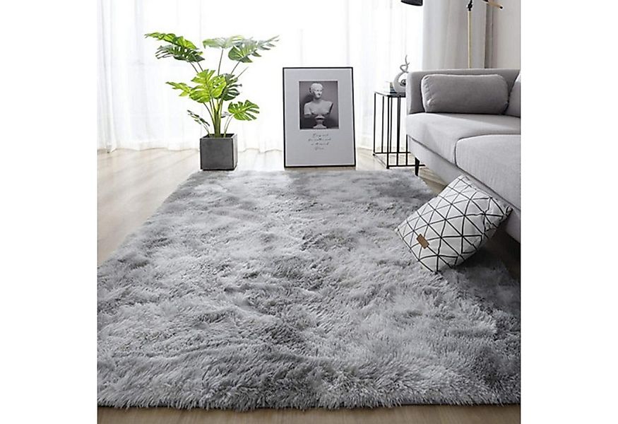 Leesentec Hochflor-Teppich Weicher Flauschiger Teppich Groß 160x200cm Grau günstig online kaufen