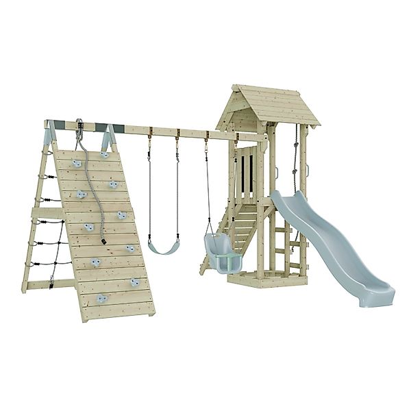 OutdoorToys Spielturm Kiruna mit Babyschaukel Eisblau günstig online kaufen