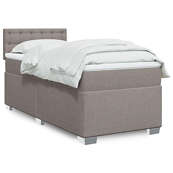 vidaXL Boxspringbett mit Matratze Taupe 90x200 cm Stoff 3288089 günstig online kaufen