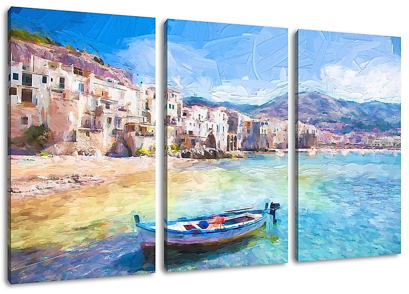 Pixxprint Leinwandbild Wundervoller Blick auf Cefalu, günstig online kaufen